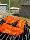 Grill meat for breskfast Royalty Free Stock Photo