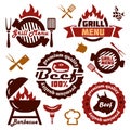 Grill menu design elements set