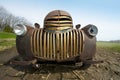 Grill of Old Vintage Retro Antique Rusting Farm Truck Royalty Free Stock Photo