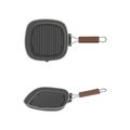 Grill pan isolated on white background.For cooking barbecue. Kitchen utensils. Picnic cook tools for frying food on B-B-Q picnic Royalty Free Stock Photo