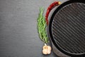 grill pan and species Royalty Free Stock Photo