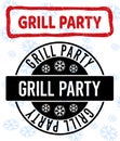 Grill Party Grunge and Clean Stamp Seals for New Year Royalty Free Stock Photo