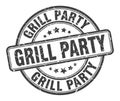 grill party stamp. grill party round sign. grill party Royalty Free Stock Photo