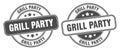 Grill party stamp. grill party label. round grunge sign Royalty Free Stock Photo