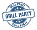 grill party stamp. grill party round grunge sign. Royalty Free Stock Photo