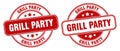 Grill party stamp. grill party label. round grunge sign Royalty Free Stock Photo