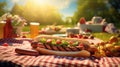 grill picnic hot dogs Royalty Free Stock Photo