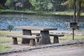 Grill and Picnic table at Daingerfield State Park in Northeast Texas Royalty Free Stock Photo