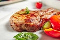 Grill Pork Chops with Vegetables Royalty Free Stock Photo
