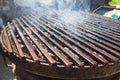 Grill - a portable installation for cooking on coals, in the heat. Direct method of cooking meat. The remaining fat