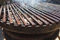 Grill - a portable installation for cooking on coals, in the heat. Direct method of cooking meat. The remaining fat