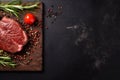 salt dark fried background meat raw food grill steak red beef. Generative AI.