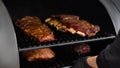 Grill restaurant kitchen chef meat bbq smoker Royalty Free Stock Photo