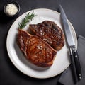 Grill, roast beef, ribeye steak, medium rare, juicy, look delicious, AI Generative Royalty Free Stock Photo