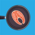 Grill salmon vector. Stock vector illustration