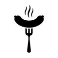 Grill sausage vector icon