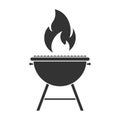 Grill. Simple icon. Flat style element for graphic design. Vector EPS10 illustration. Royalty Free Stock Photo