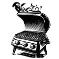 Grill sketch hand drawn in doodle style Cartoon Vector illustration