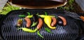 Grill - squash, peppers, sausage Royalty Free Stock Photo