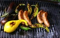 Grill - squash, peppers, sausage Royalty Free Stock Photo