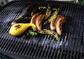 Grill - squash, peppers, sausage & eggplant Royalty Free Stock Photo