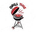 Grill Time. Hand drawn typography poster.Vector Typography.