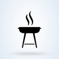 Grill vector icon illustration, BBQ Grill symbol. isolated on white background. vector Simple modern icon design illustration Royalty Free Stock Photo