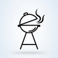 Grill vector icon illustration, BBQ Grill symbol. isolated on white background. vector Simple modern icon design illustration Royalty Free Stock Photo