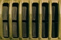 Grille green closeup. Military equipment