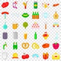 Grille icons set, cartoon style Royalty Free Stock Photo