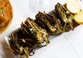 Grilled artichoke halves Royalty Free Stock Photo