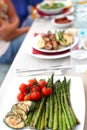 Grilled asparagus with cherry tomatoes Royalty Free Stock Photo