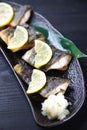 Grilled atka mackerel