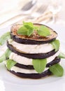 Grilled aubergine and mozzarella Royalty Free Stock Photo