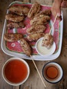 Grilled banana and red tea Royalty Free Stock Photo