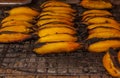 Grilled bananas on the grill. Royalty Free Stock Photo