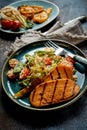 Grilled or barbecued fresh sweet potato slices Royalty Free Stock Photo