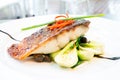 Grilled barramundi steak Royalty Free Stock Photo