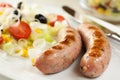 Grilled Bavarian Sausage Royalty Free Stock Photo