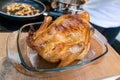 Grilled BBQ beer can chicken Royalty Free Stock Photo