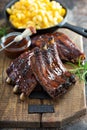 Grilled bbq ribs with sauce Royalty Free Stock Photo