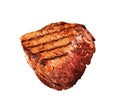 Grilled bbq steak on white Royalty Free Stock Photo