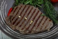 Grilled beaf steak Royalty Free Stock Photo