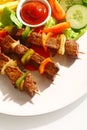 Grilled beef kebabs with sweet pepper Royalty Free Stock Photo