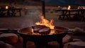 Grilled beef and pork slices over coals generated by AI Royalty Free Stock Photo