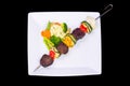 Grilled beef shishkabobs Royalty Free Stock Photo