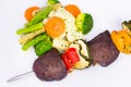 Grilled beef shishkabobs Royalty Free Stock Photo
