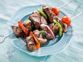 Grilled beef shishkabobs Royalty Free Stock Photo
