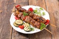 Grilled beef skewer Royalty Free Stock Photo
