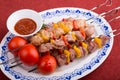 Grilled beef skewer Royalty Free Stock Photo